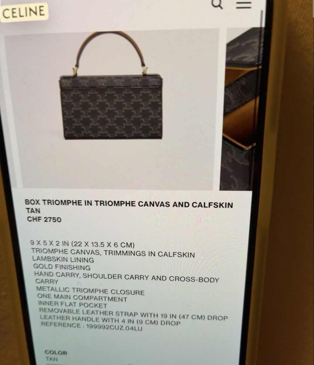 Celine Sacs femmes: Céline sac box triomphe  – Neuf (Voir description) à Delémont par Dolcegera22 9