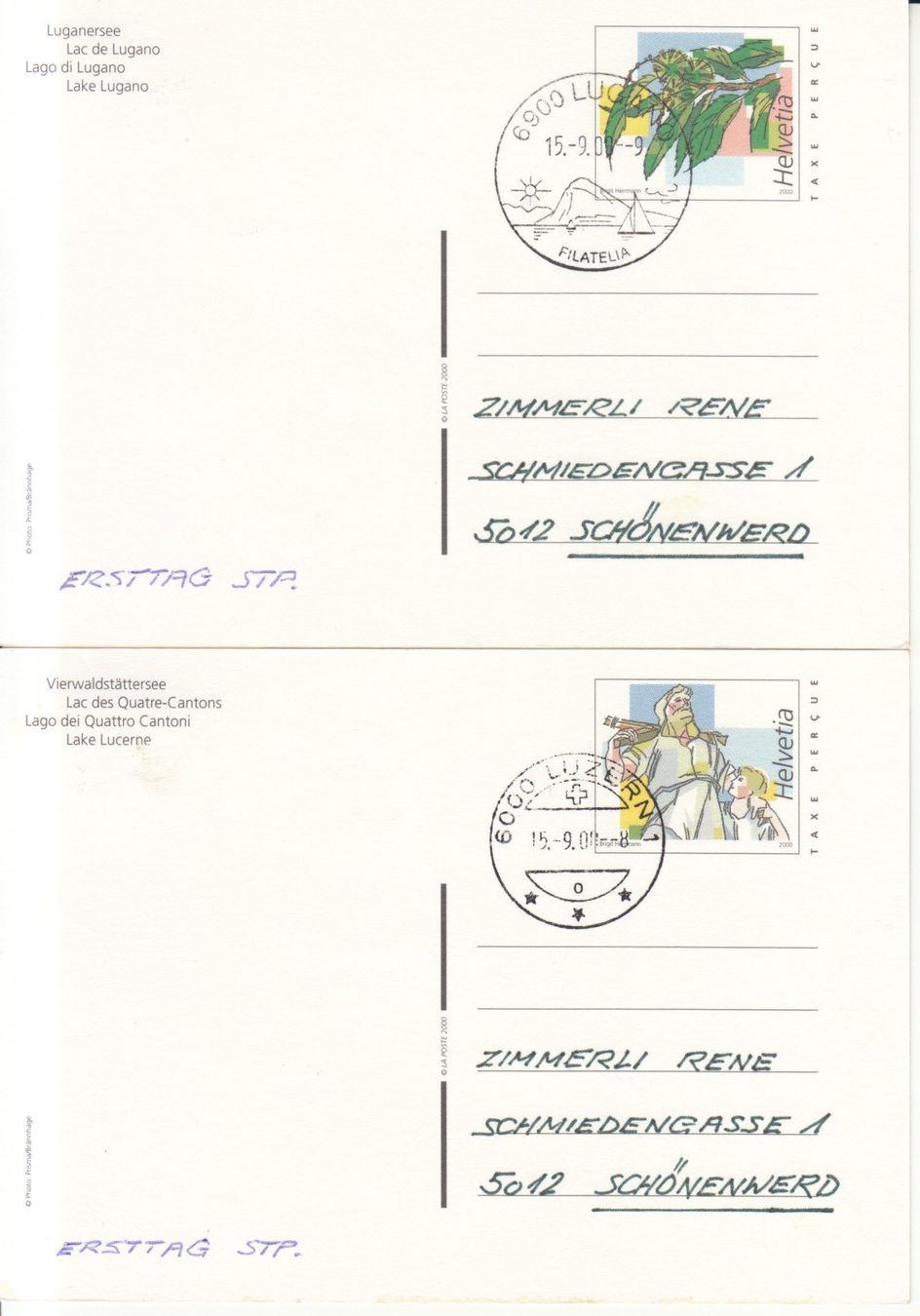 Tutti i francobolli: SGK PK 253 - 254 mit Orts-ET – Usato da Bürglen TG venduto da StampGraf
