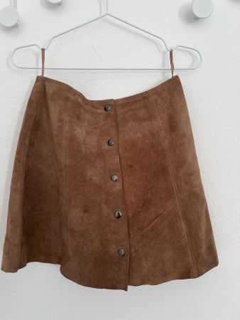 Hellbrauner Lederrock von Topshop, Grösse M