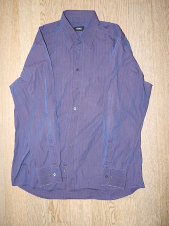 Hugo Boss Herrenhemd, Grösse L41 Lila Gestreift