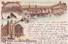Schaffhausen AK Litho 1896 von H. Guggenheim Zürich