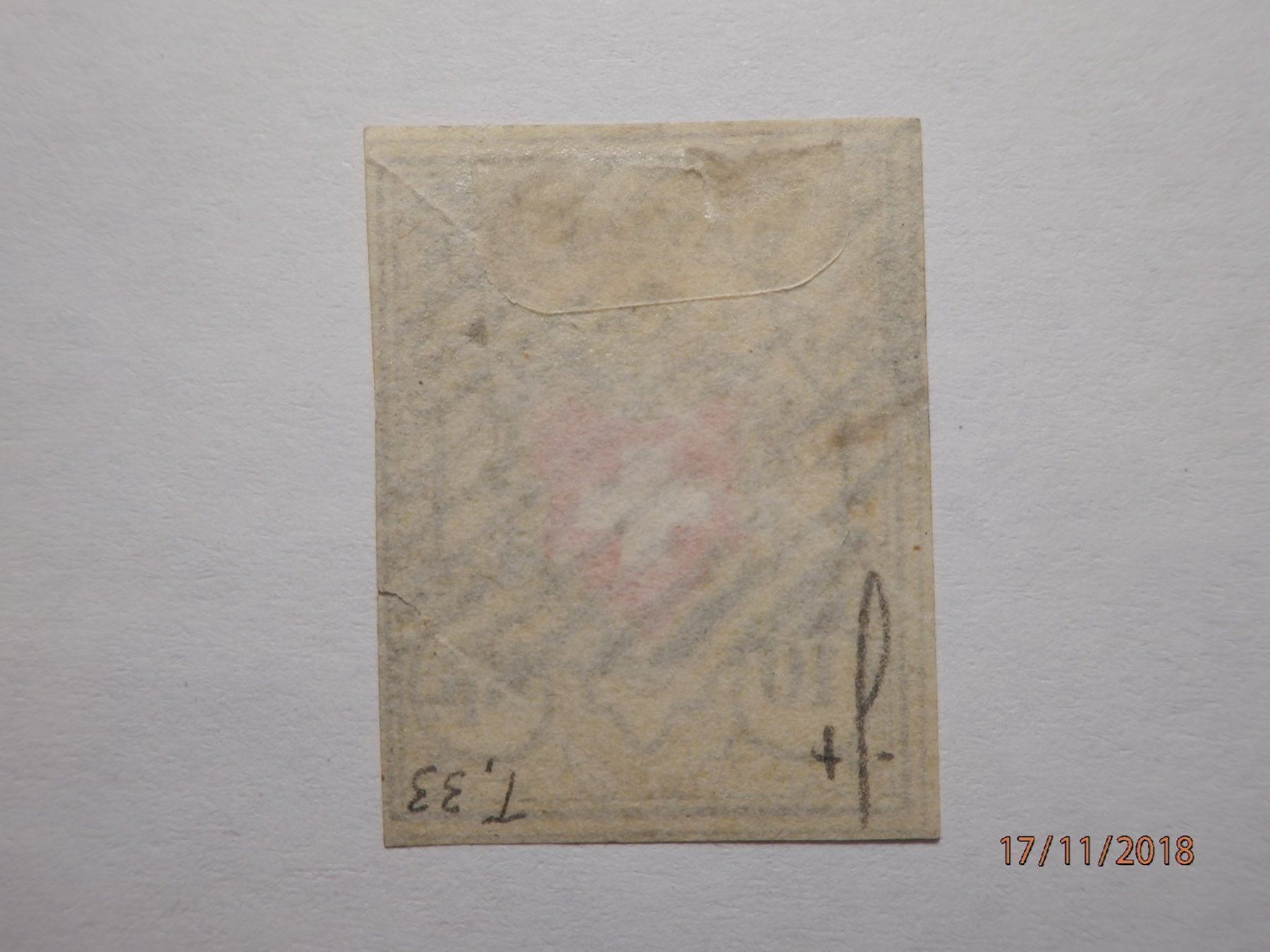 Alle Briefmarken: ZNr.16II, Rayon II, Type 33, Stein B-RU – Gebraucht aus Ueberstorf von dinbau 1