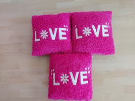 3 Zierkissen (Love) 35x35cm