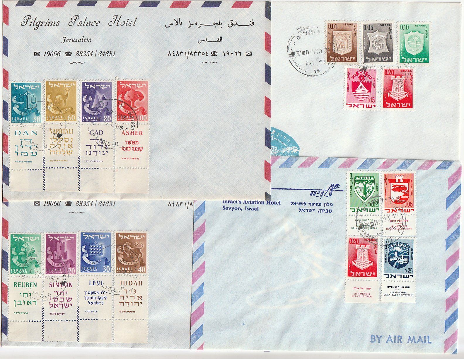 Alle Briefmarken: 4 Luftpostumschläge – Gebraucht aus Aarburg von Aare10