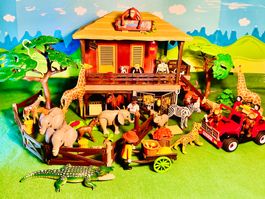 Playmobil Afrika Elefant Löwe Affe Tiere Safari Jeep Zoo