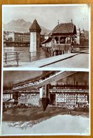 Luzern - Kapellbrücke, Wasserturm - Photo double AK