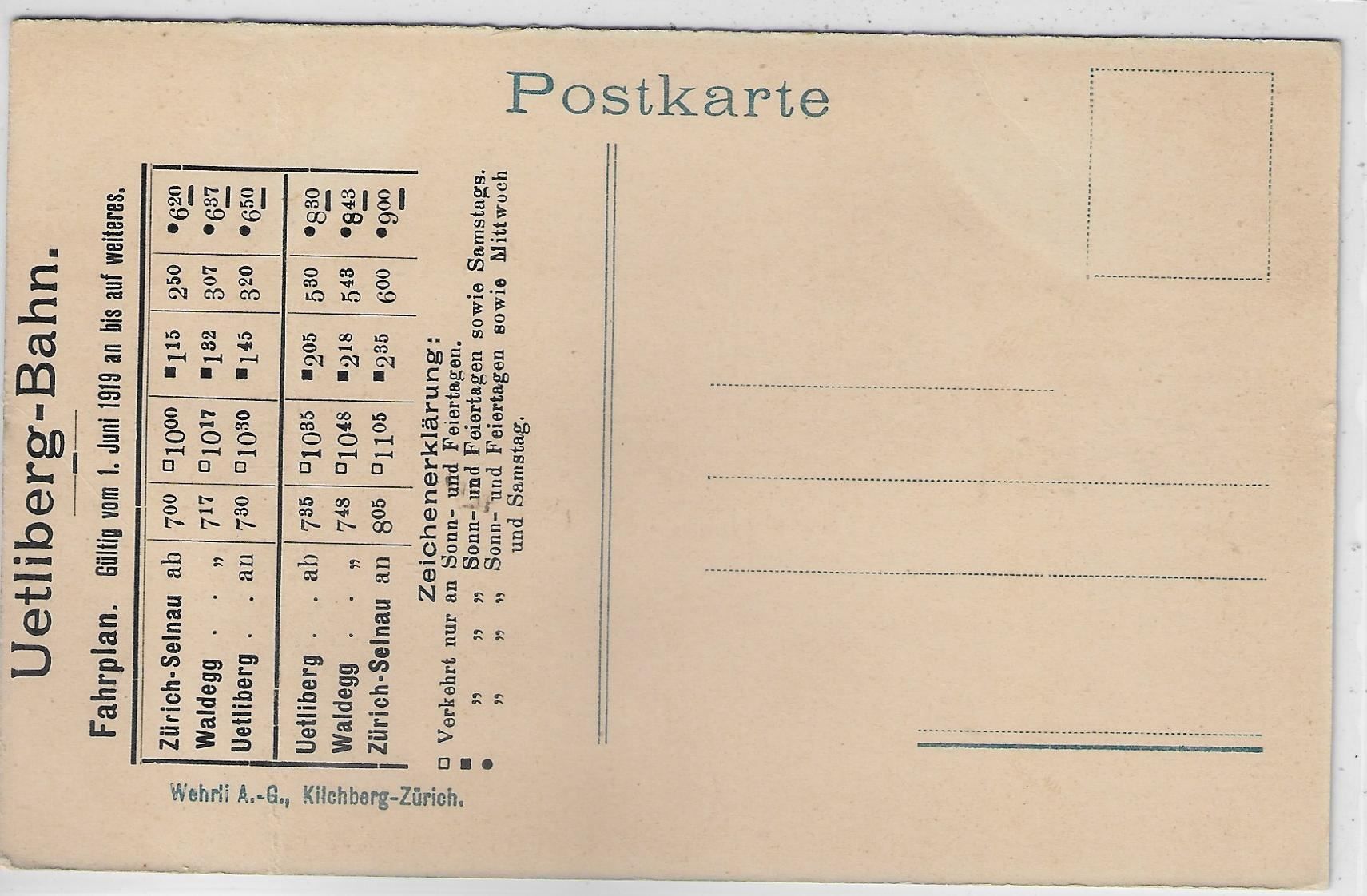Cartes postales: Uetlibergbahn und Berneralpen - Litho – D'occasion à Ettingen par Kartenplanet 1