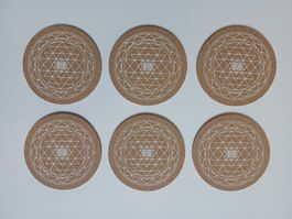 Untersetzer "SRI YANTRA" 6x 10cm Neu