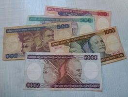Lot ++ 5 alte Banknoten aus Brasilien ab 1966