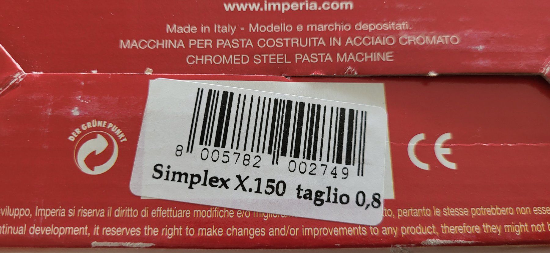 Elettrodomestici da cucina: Simplex Schneidevorrichtung Capelli d'angelo 0,8 mm – Nuovo e nell'imballaggio originale da Figino venduto da mayam63 5