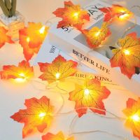 10 LED Herbst Lichterkette Ahornblätter Batterie