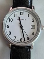Herren Uhr M WATCH Edelstahl Swiss Made Datumfunktion