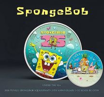 1 OZ Silbermünze Spongebob Coloriert Absolut RAR
