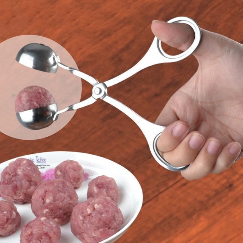 Cucchiai: Fleischklößchenzange aus Edelstahl – Nuovo e nell'imballaggio originale da Gurmels venduto da Swisspod