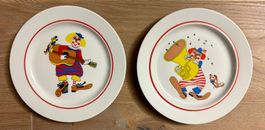 2 x Kinderteller flach Langenthal Porzellan Clown Teller