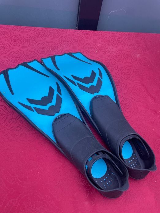 Flossen, Masken & Schnorchel: Kinder Flossen blau schwarz 32/33 – Gebraucht aus Bergdietikon von antovale