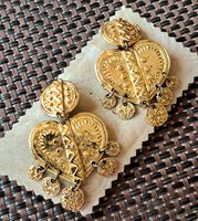 " Kookaï" Boucles d'oreilles clips vintage coeur doré,