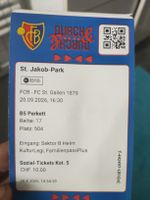 Ticket FC Basel gegen FC St. Gallen 20.09.2026 Sektor B