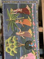 Peinture Indienne Traditionnelle Femme Sari 143cm x42cm