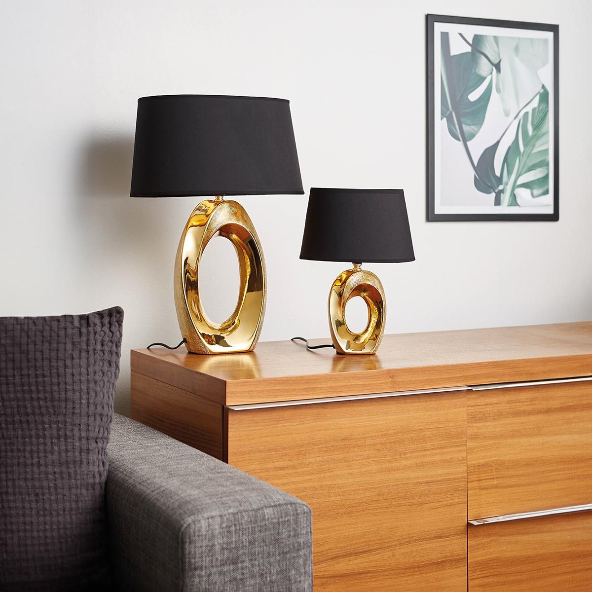 Lampade: Tischleuchte, Stoff, Keramik, 33 cm Höhe – Nuovo (secondo la descrizione) da Kreuzlingen venduto da Smart-Light 1