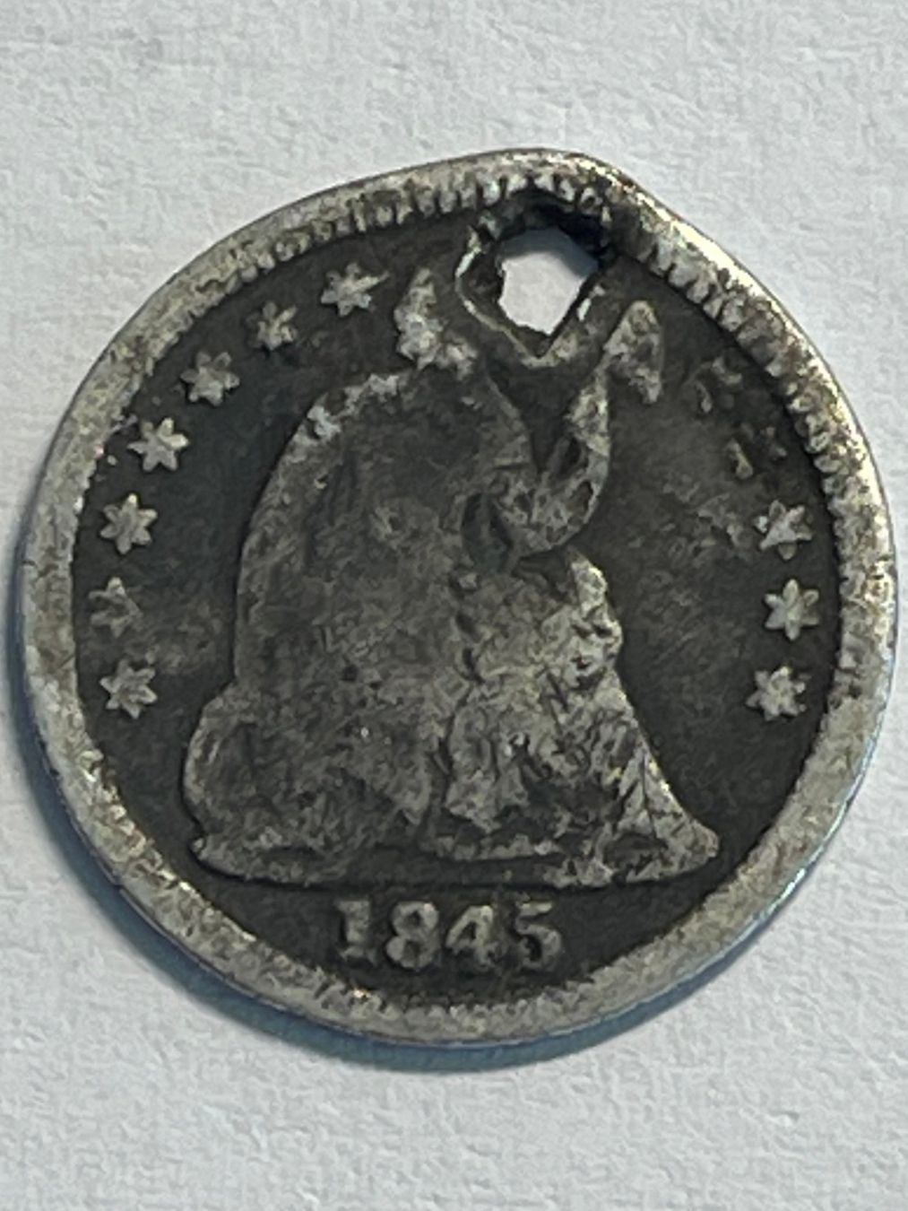 Tutti le monete: (72) Half Dime 1845 USA – Usato da Aesch BL venduto da masmusgo