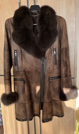 Veste 3/4  cuir et fourrure Taille M