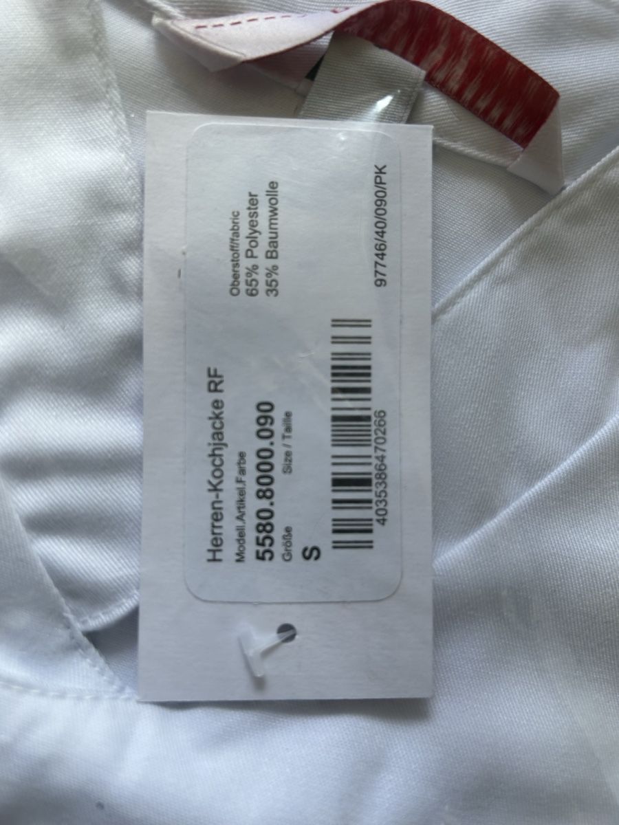 Vestes: Veste de cuisinier Greiff, Taille S – Neuf avec emballage d'origine à Crissier par AtelierDeuxSantos 2
