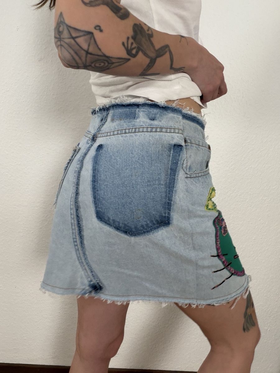 Levi's Jupes: Custom Patchwork Denim Skirt  – D'occasion à Knonau par Grapesvintage 3