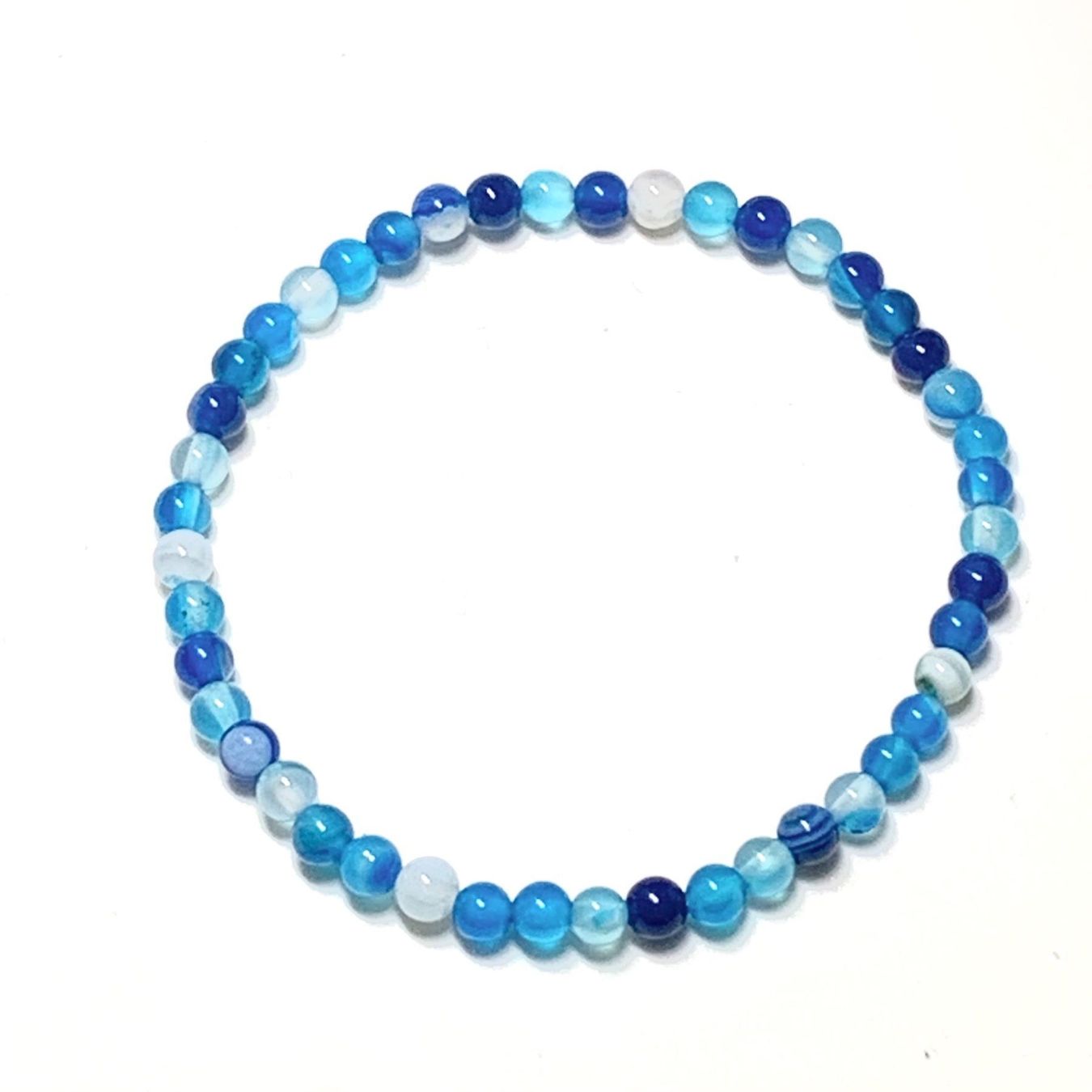 Bracciali & Braccialetti: Armband Achat blau 18 cm – Nuovo e nell'imballaggio originale da Emmenbrücke venduto da swissmade-miracles