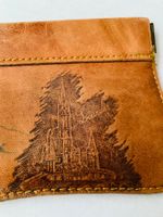 Vintage Portemonnaie aus Leder mit Lourdes Motiv