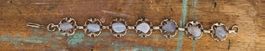Armband Chalcedon Blau-Band-Achat versilbert 70-80er Jahre