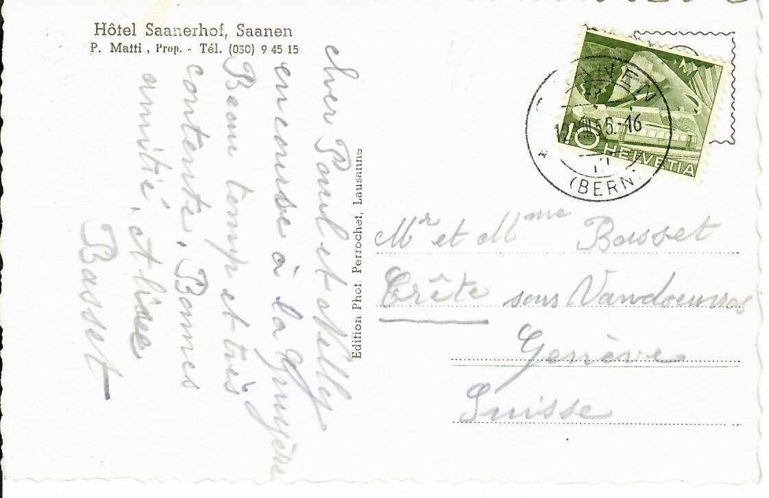 Cartoline postali: Hotel Saanerhof - Saanen – Usato da Hochdorf venduto da Ziegel-16 1