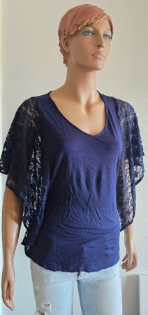 Dunkelblaues Spitzen-Shirt,Gr.M von Vero Moda