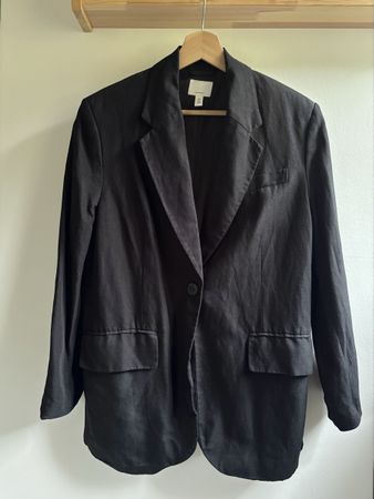 Oversized linen blend female H&M blazer S