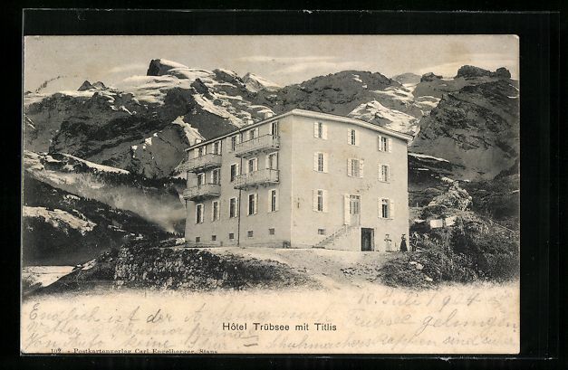 Cartoline postali: AK Engelberg, Hotel Trübsee mit Titlis – Usato da Berlin venduto da bartko-reher