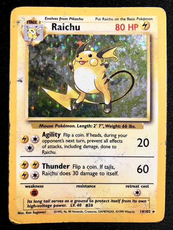Pokémon Carte collezionabili: Pokemon Raichu holo - Base set 14/102 - English – Usato da Bern venduto da Big_GS