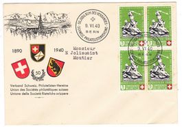 Lettre de Bern S220 pour Moutier le 9.VI.40