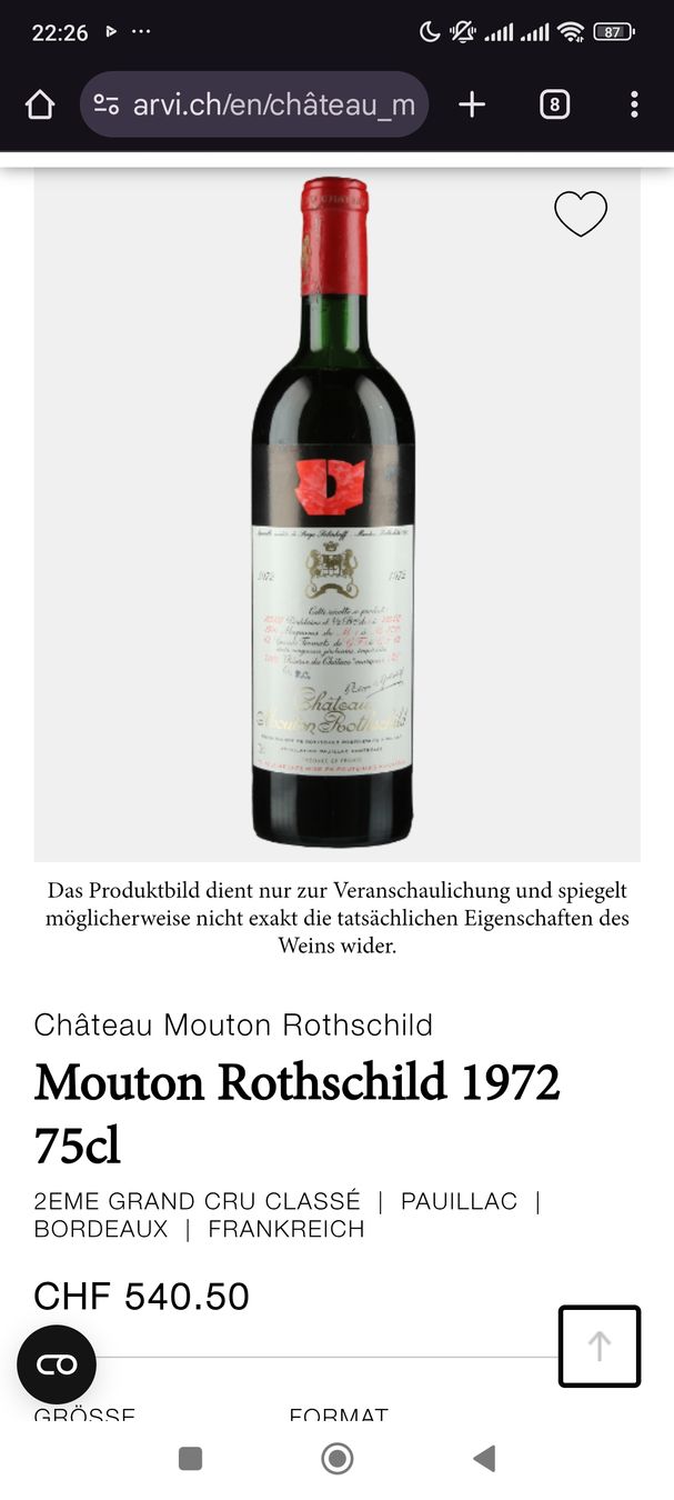 Château Mouton Rothschild 1972, Pauillac - Bordeaux 🍷! (Gebraucht) in ...