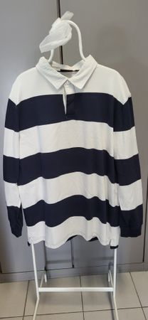 C&A langarm Shirt Gestreift Blau Weiss, Gr. 3XL