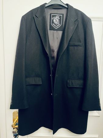 Eleganter Herren Wollmantel von Texman – Gr. 56 – Schwarz