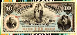 10 Pesos Uruguay 1887!!! UNC!!! Rarität!!!