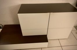Modernes Formart Sideboard, Glas /Nussbaum