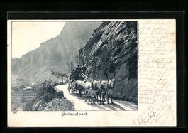 Grimselpost, Postkutsche auf einer Bergs