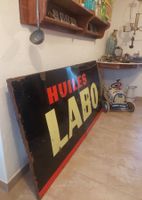Emailschild Huiles Labo, ca 195/ 100 cm