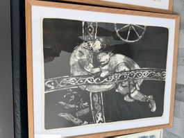 Bild, Litho, m. Rahmen + hinter Glas. Signiert + nummeriert