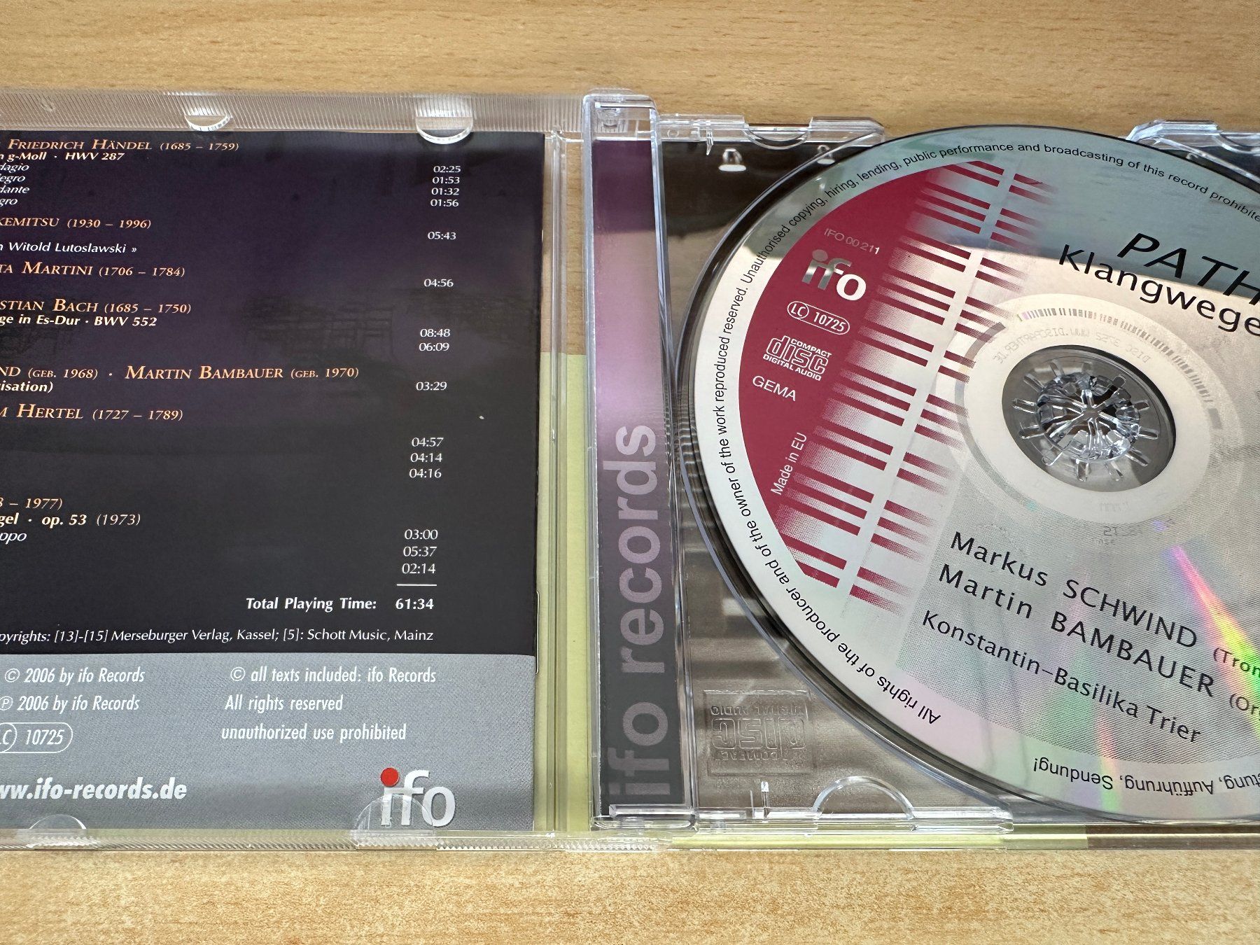 CD: P1 Martin Bambauer Markus Schwind Trier Paths - Klangwege – Usato da Rikon im Tösstal venduto da Alpenmutz 2