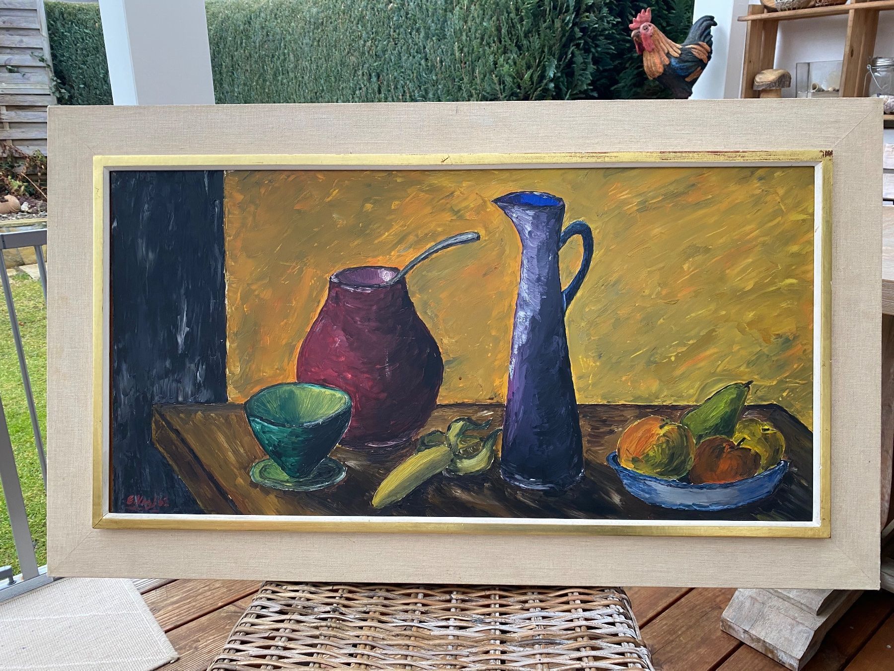 Dipinti: Schönes Stillebenölgemälde E. Vogt 1962 – Usato da Rünenberg venduto da Fendi02