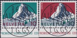 1965 Nr.433+434 (Matterhorn) mit ET-Vollstempel +Tab, K:35.-