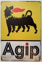 Agip Blechschild  20 x 30 cm. Kostenfreie Zustellung!