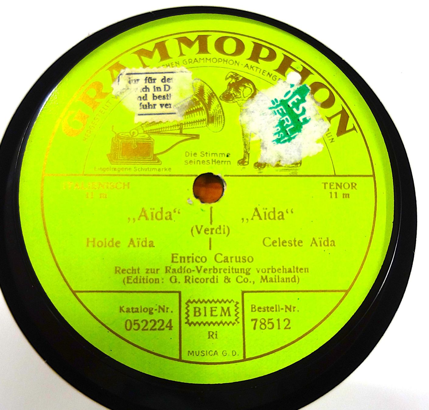 Schallplatten: Enrico Caruso, Konvolut mit 50 Schellackplatten – Gebraucht aus Hemishofen von Phonomandy 1